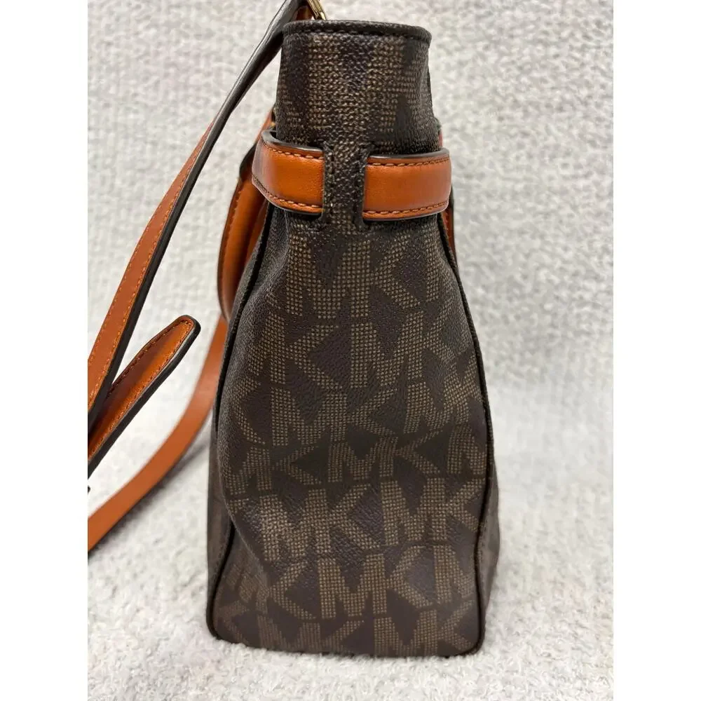 Michael Kors Brown Logo Print Medium Tote Purse #80280